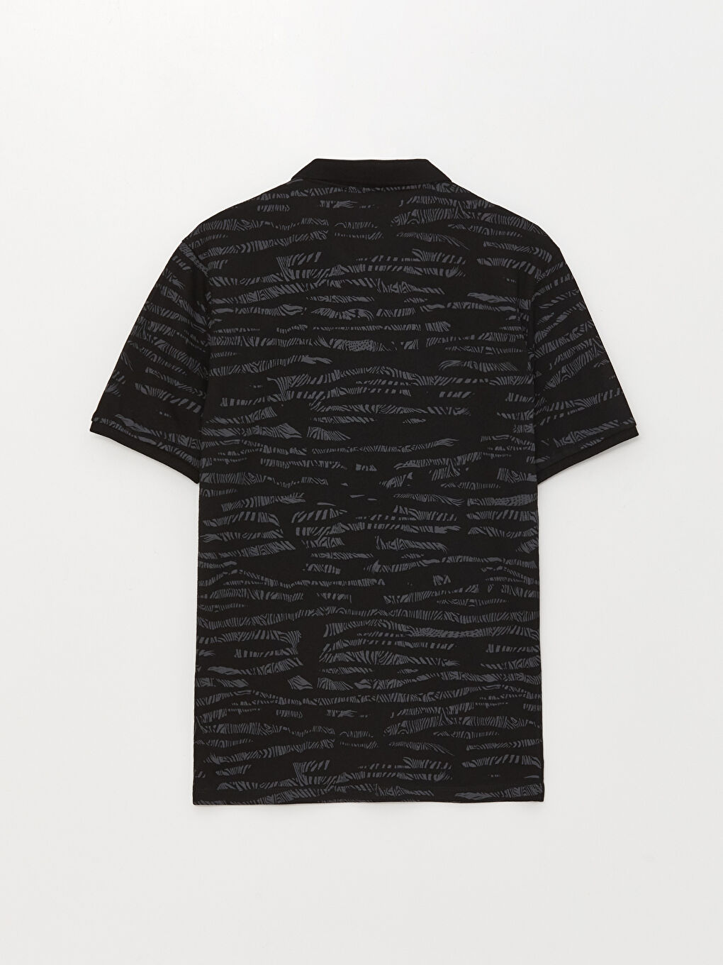 Polo Neck Short Sleeve Patterned Pique Men's T-Shirt-6