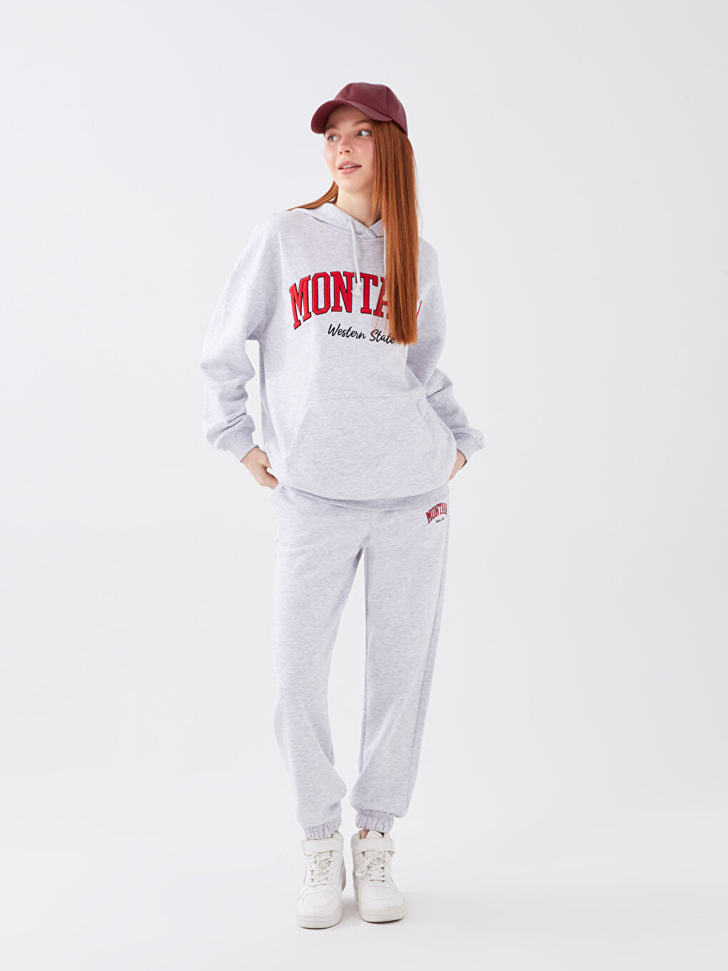 Pantaloni de trening groși cu talie elastică imprimați pentru femei