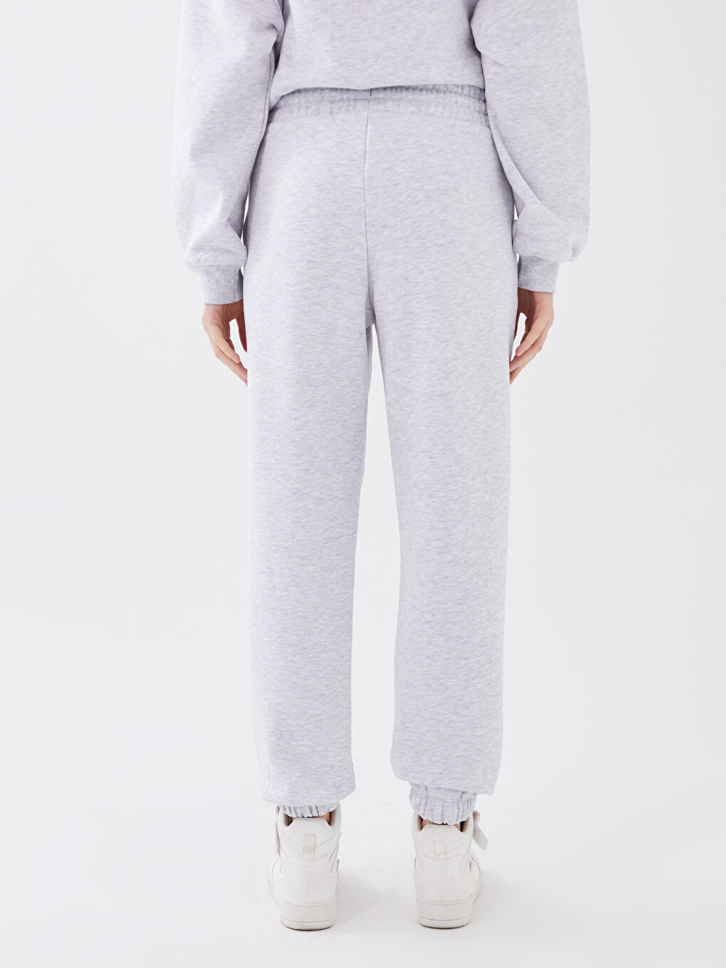 Pantaloni de trening groși cu talie elastică imprimați pentru femei-3