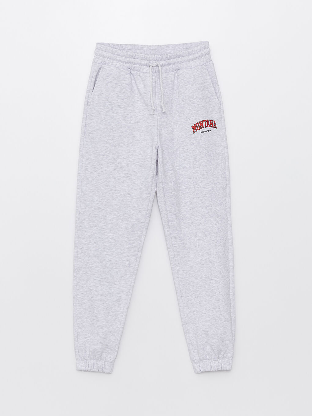 Pantaloni de trening groși cu talie elastică imprimați pentru femei-5