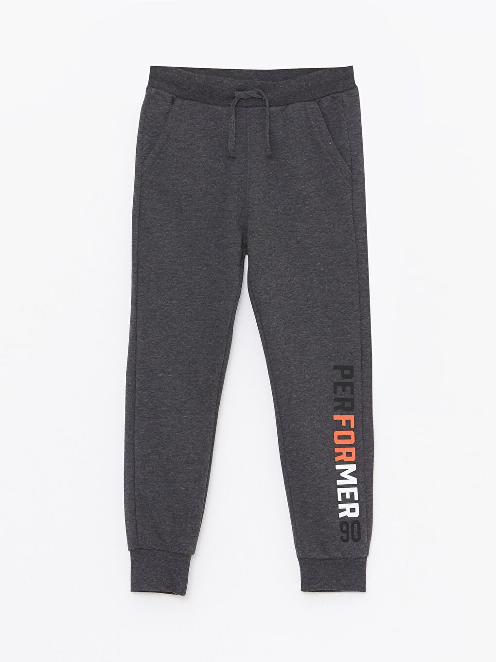 Antrasit Beli Lastikli Baskılı Erkek Çocuk Jogger Eşofman Altı