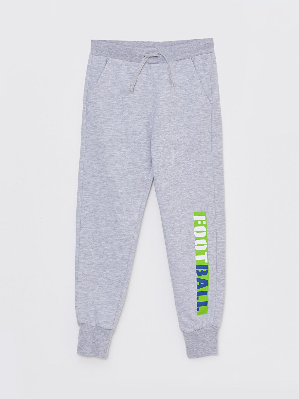 Gri Beli Lastikli Baskılı Erkek Çocuk Jogger Eşofman Altı