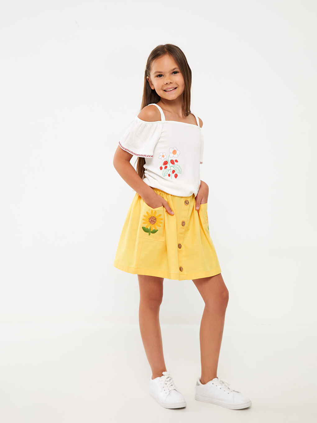 LCW Kids Embroidered Girl's Skirt -S3CL81Z4-G5J