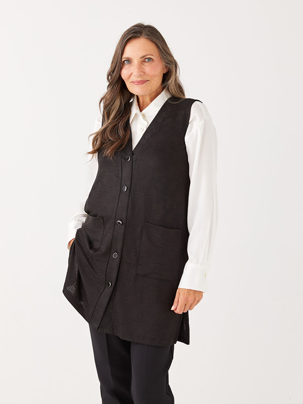 Gilet à motifs pour Femmes avec encolure en V