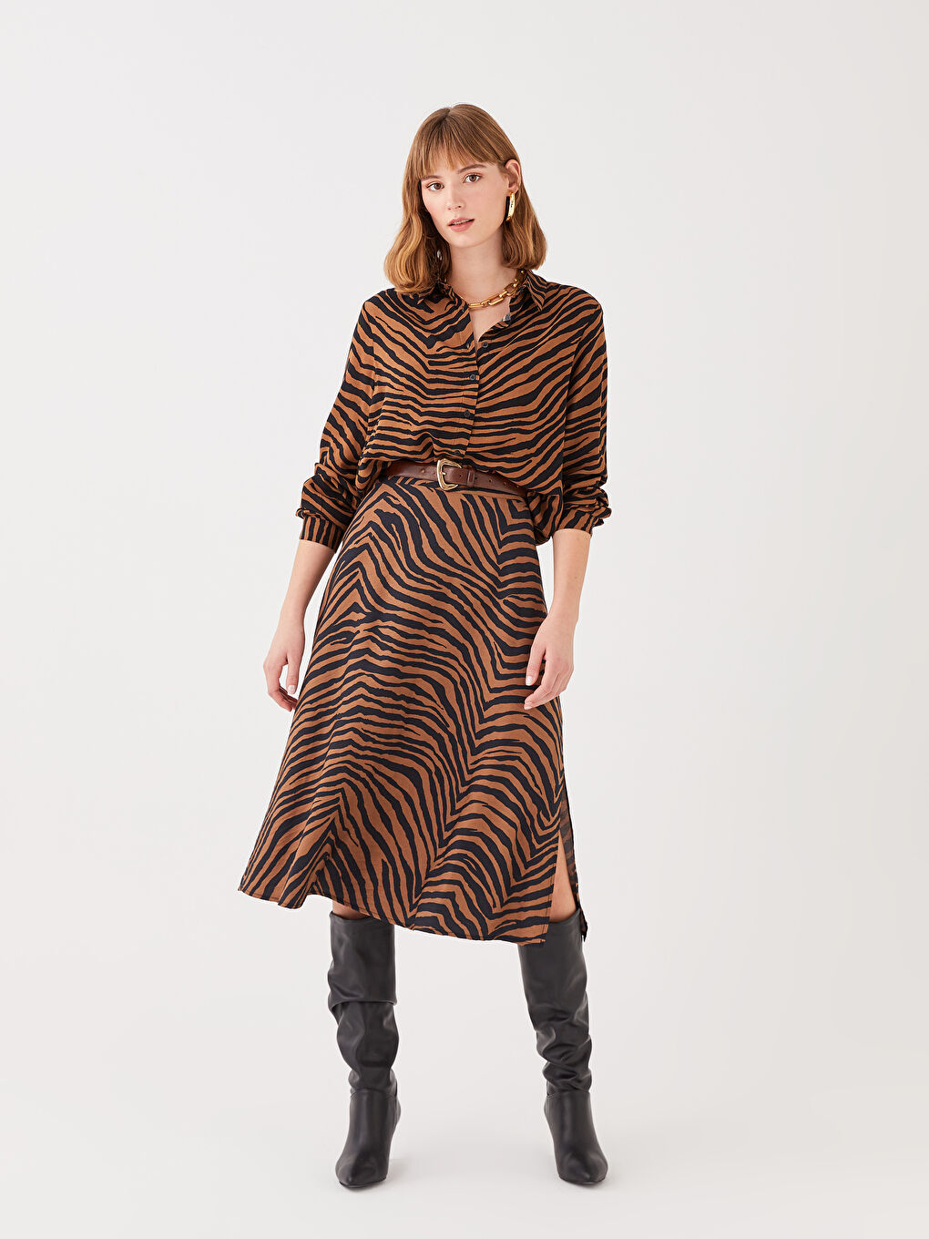 Patterned A-Cut Women's Skirt -S3CL99Z8-LQY