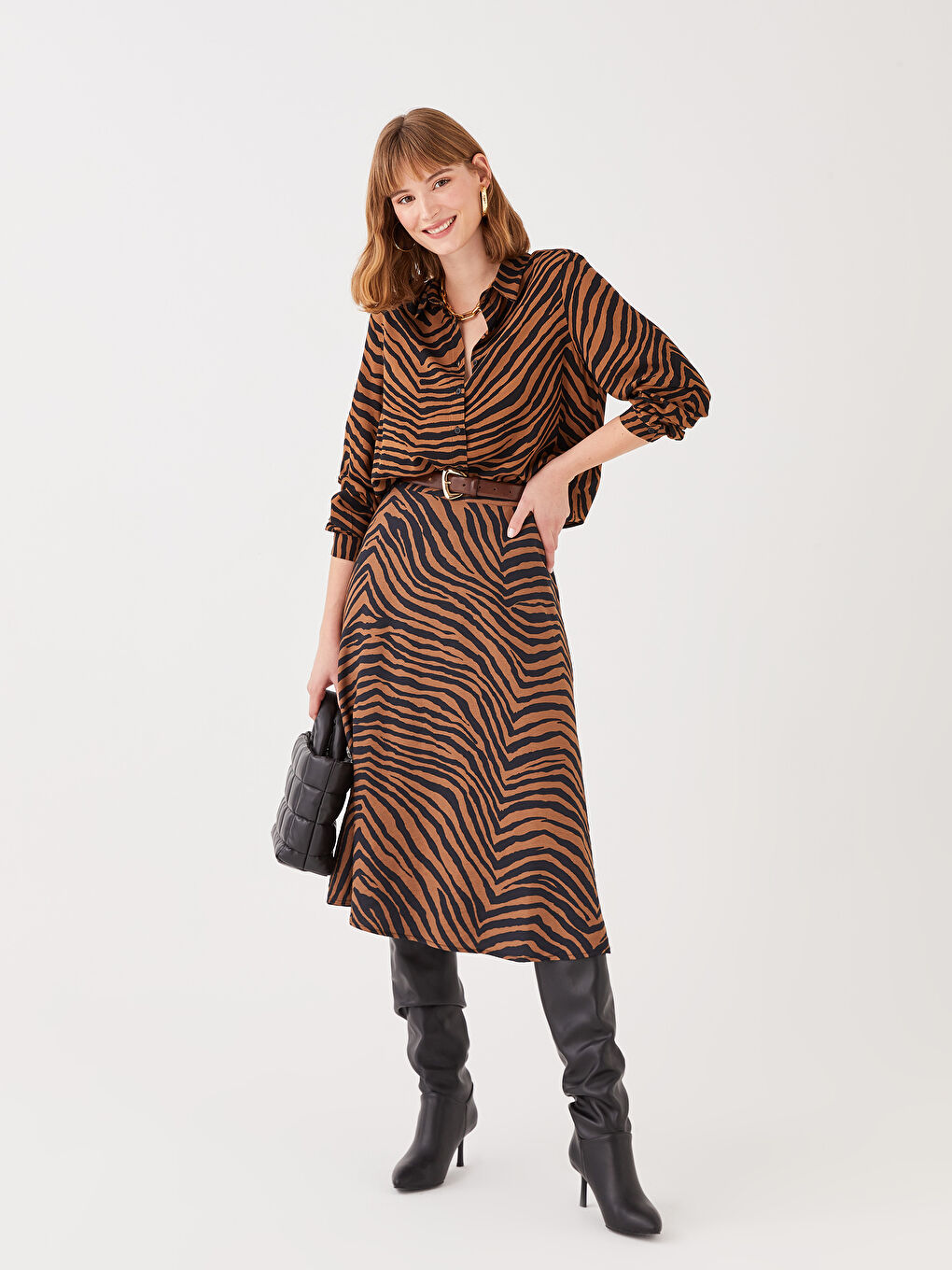 Patterned A-Cut Women's Skirt -S3CL99Z8-LQY