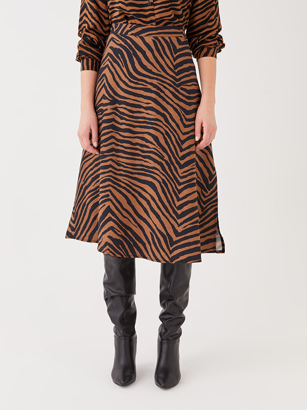 Patterned A-Cut Women's Skirt -S3CL99Z8-LQY