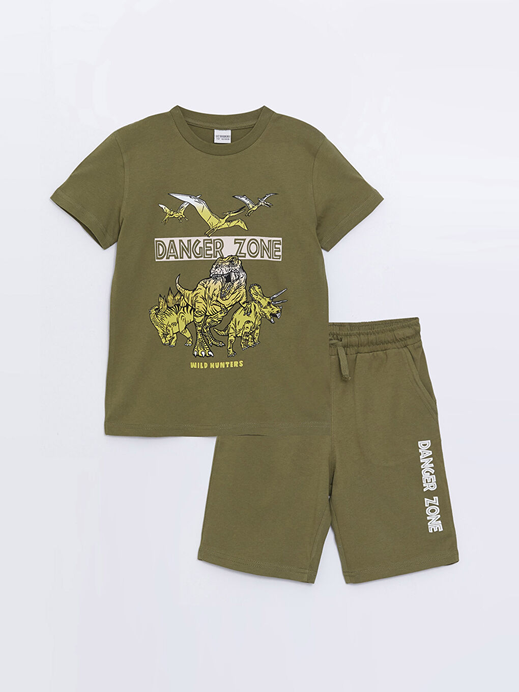 T-Shirt et Short pour Garçons Imprimés à Col Rond et Manches Courtes