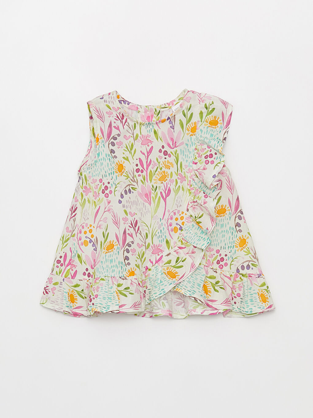 Ekru Bisiklet Yaka Kız Bebek Bluz ve Şort 2'li Takım-1