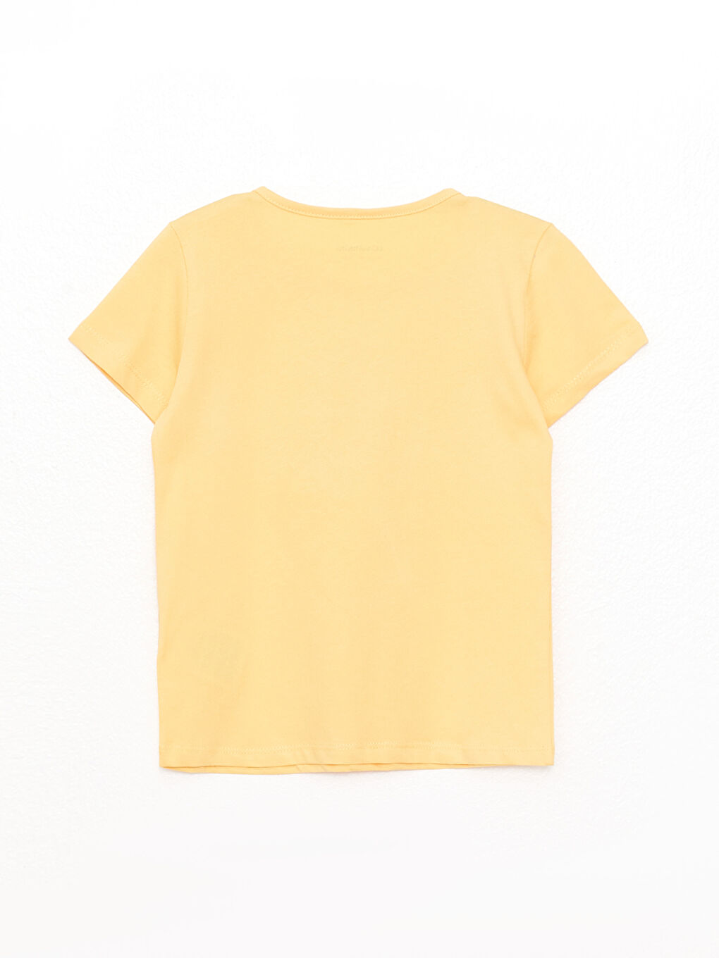 تيشيرت بناتي ياقة دائرية كم قصير قطن مطبوع-1