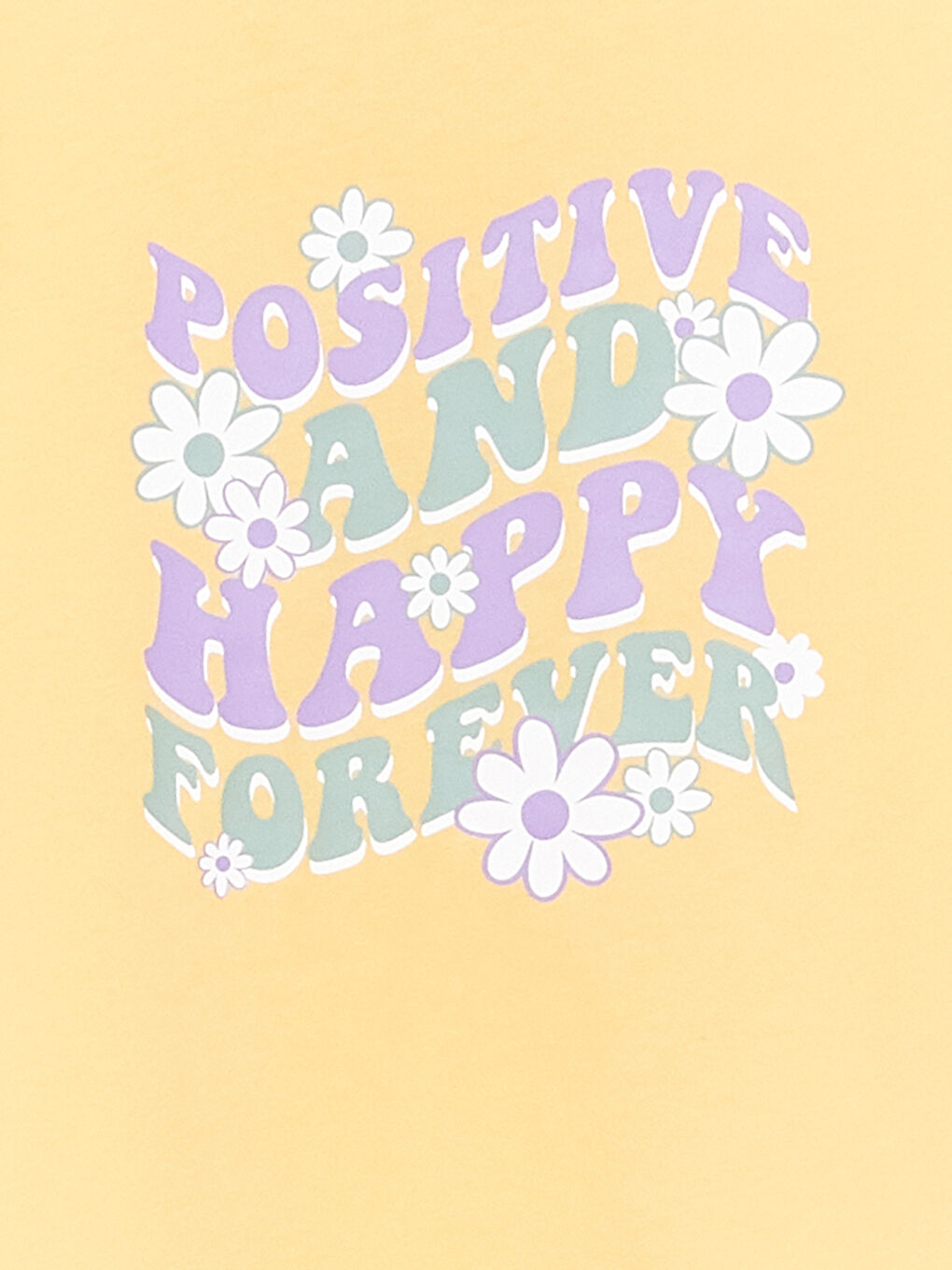 تيشيرت بناتي ياقة دائرية كم قصير قطن مطبوع-2