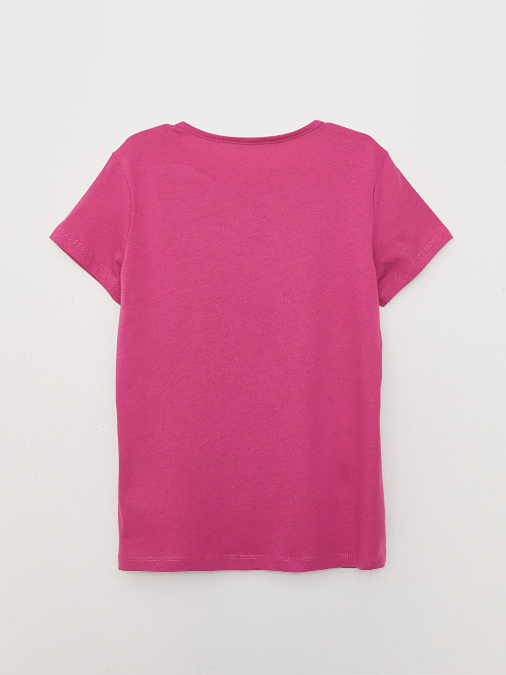 Crew Neck Printed Short Sleeve Cotton Girl T-shirt-1