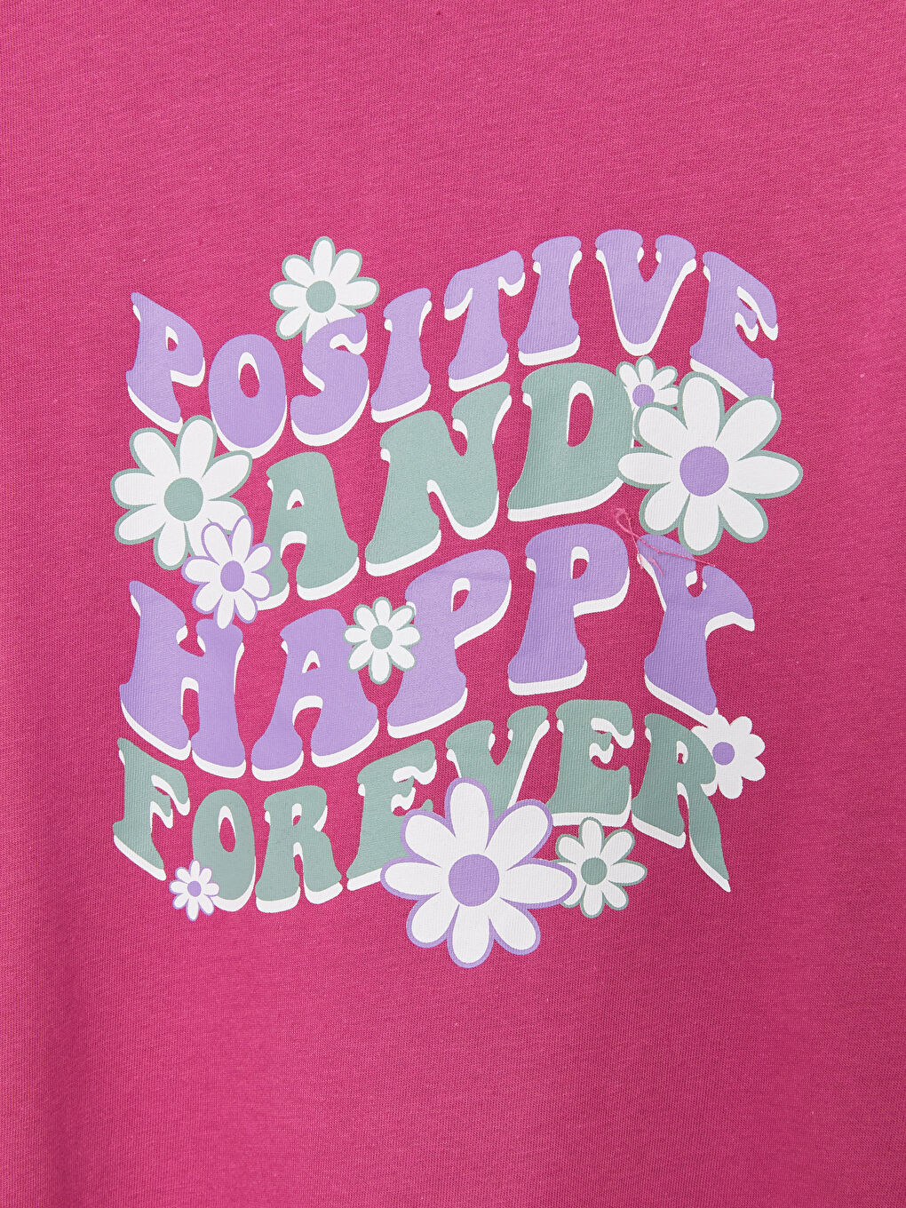 Crew Neck Printed Short Sleeve Cotton Girl T-shirt-2