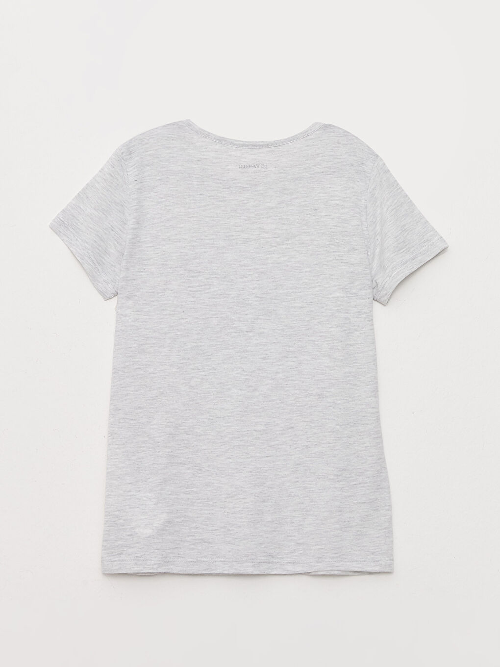 تيشيرت للبنات بياقة دائرية مطبوع كم قصير-1