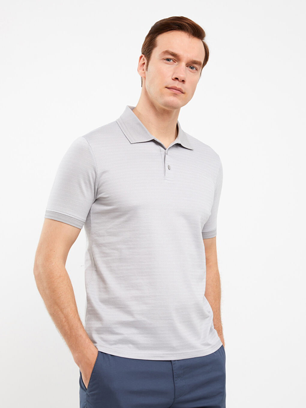 Tricou pentru Bărbați Mercerizat cu Guler Polo și Mânecă Scurtă