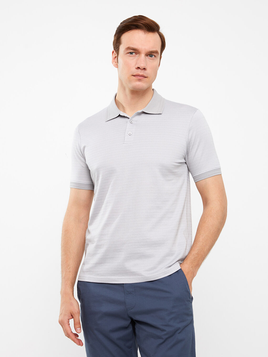 Tricou pentru Bărbați Mercerizat cu Guler Polo și Mânecă Scurtă-1