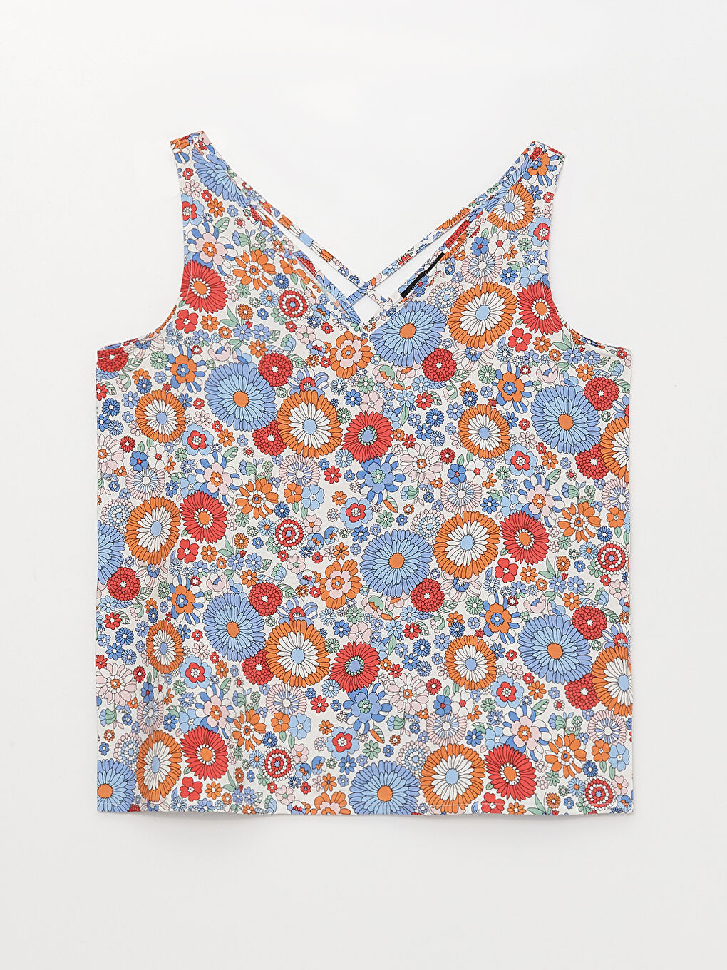 V-Neck Patterned Women's Blouse-5