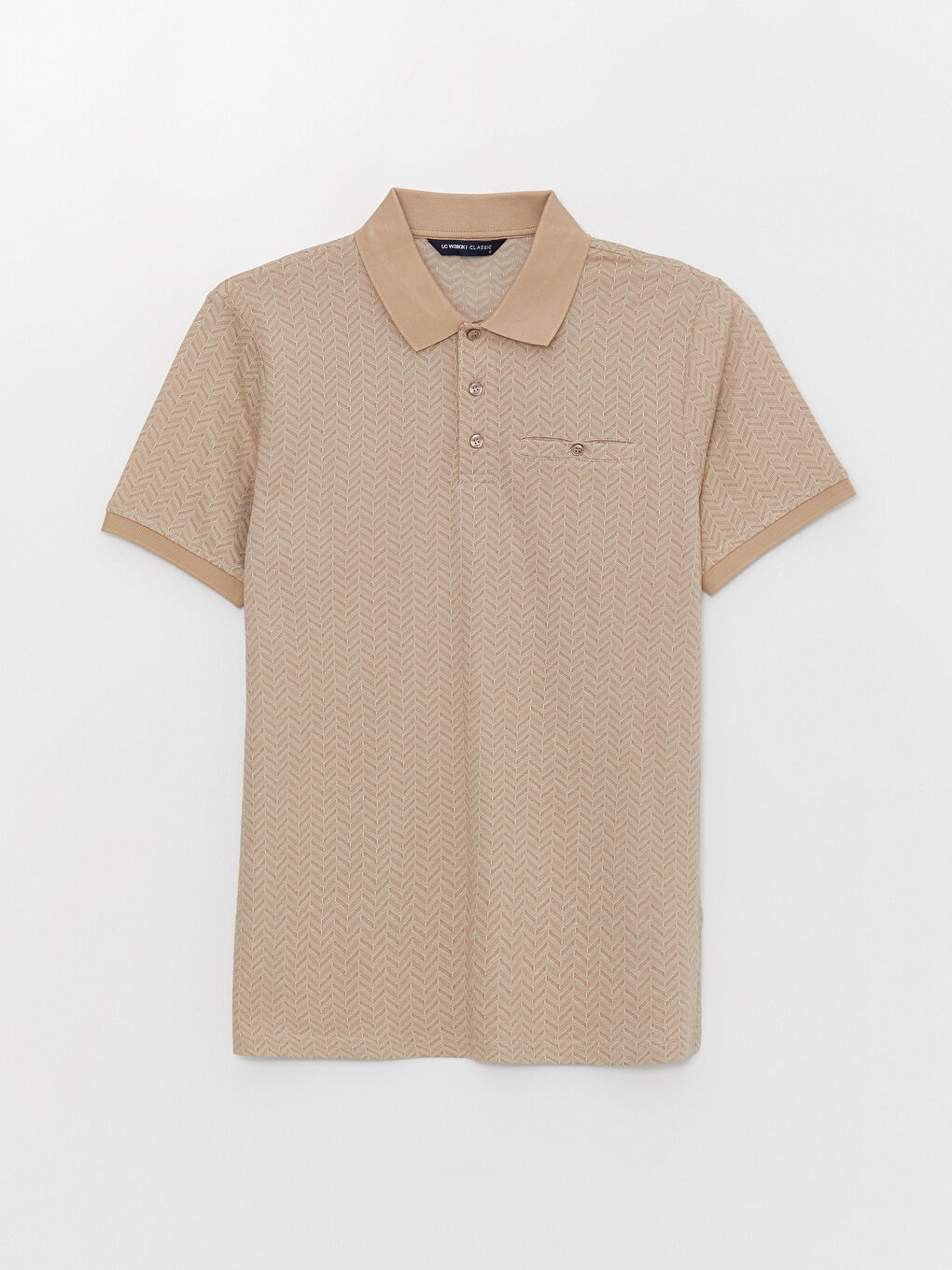 Mercerisierte Rollkragen Kurzarm Herren T-Shirt-5