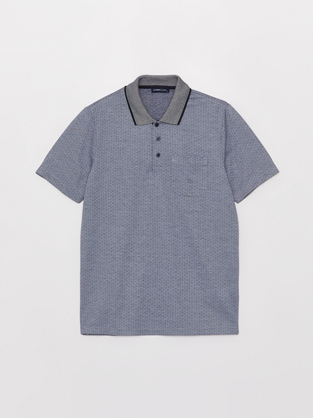 Lacivert Merserize Polo Yaka Kısa Kollu Erkek Tişört-5