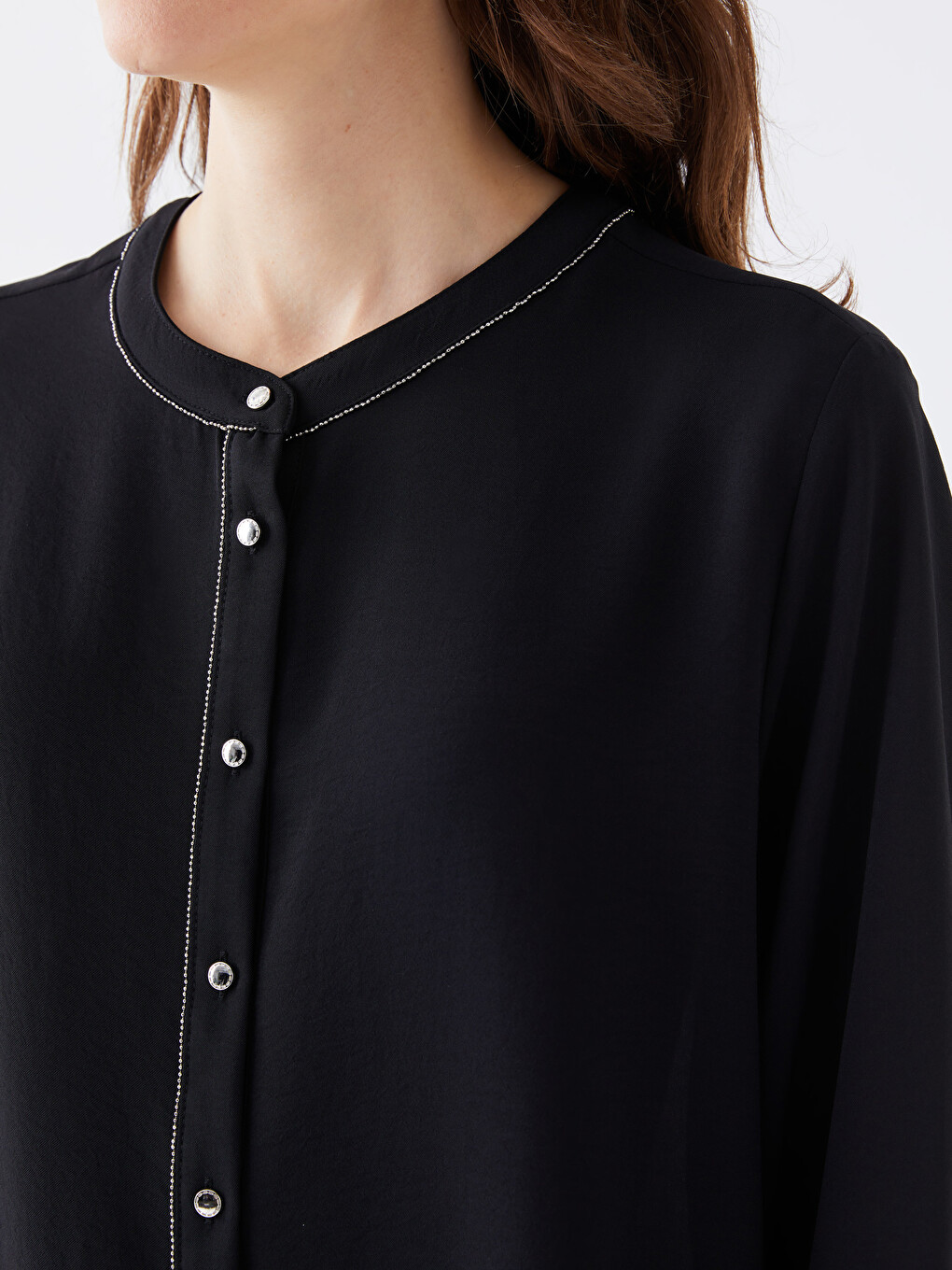 Crew Neck Straight Long Sleeve Aerobin Women's Tunic-3