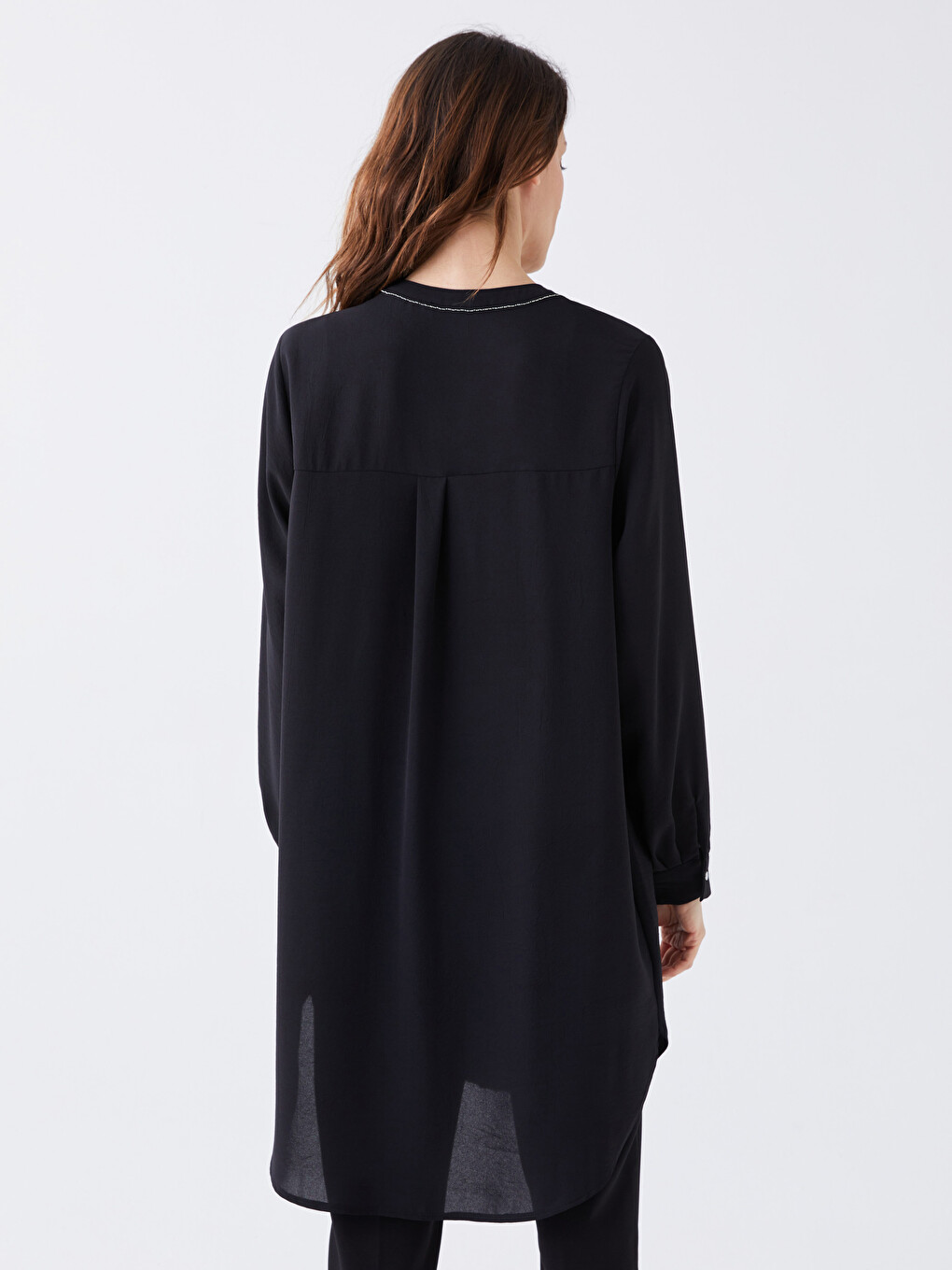 Crew Neck Straight Long Sleeve Aerobin Women's Tunic-4