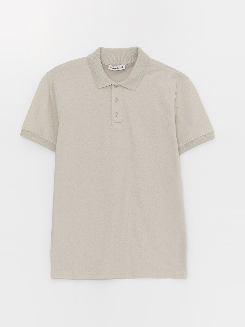 T-shirt pour Hommes à Col roulé Manches courtes en Mélange de lin-5