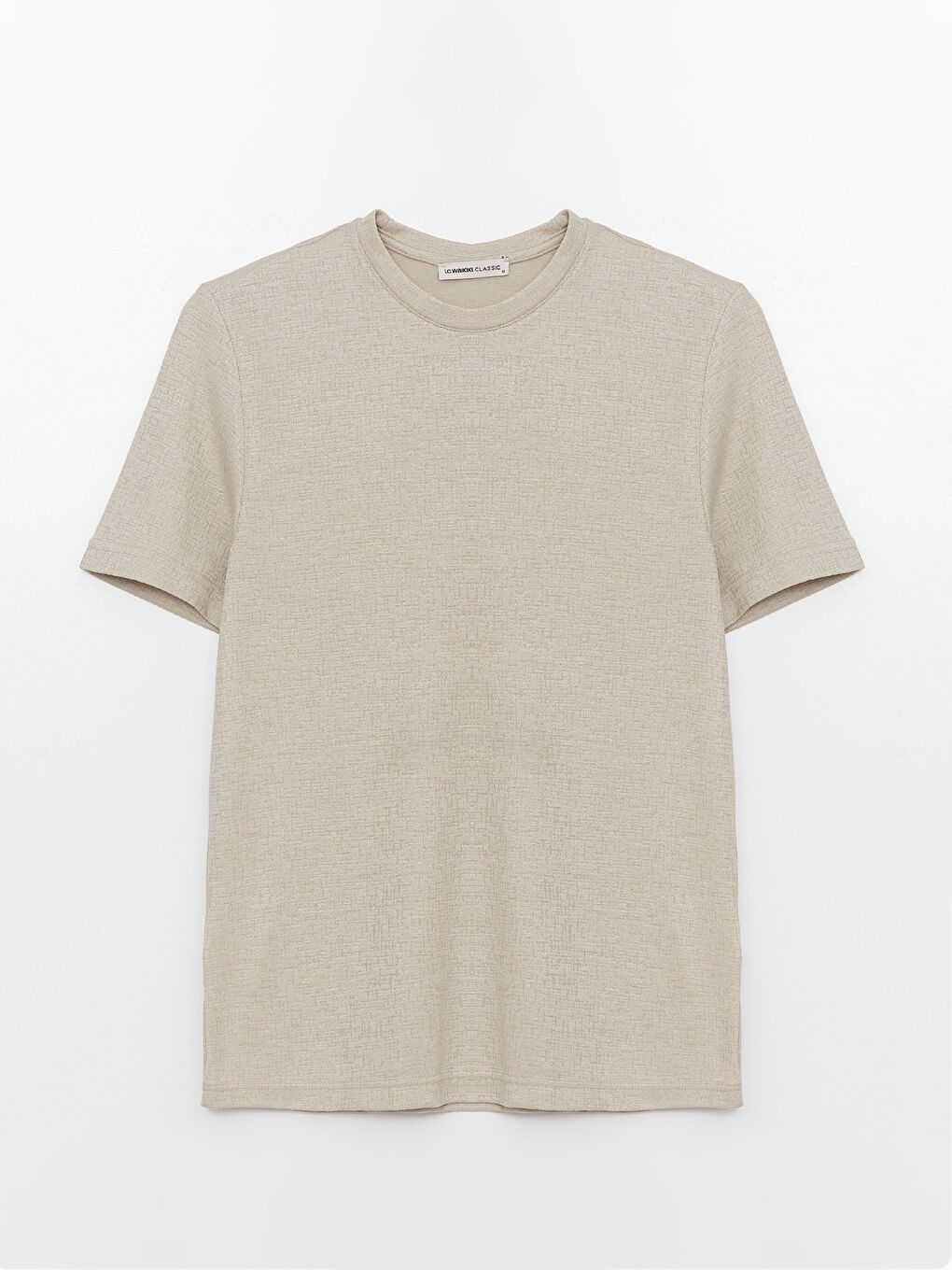 تيشيرت كم قصير ياقة دائرية خليط كتان للرجال-5