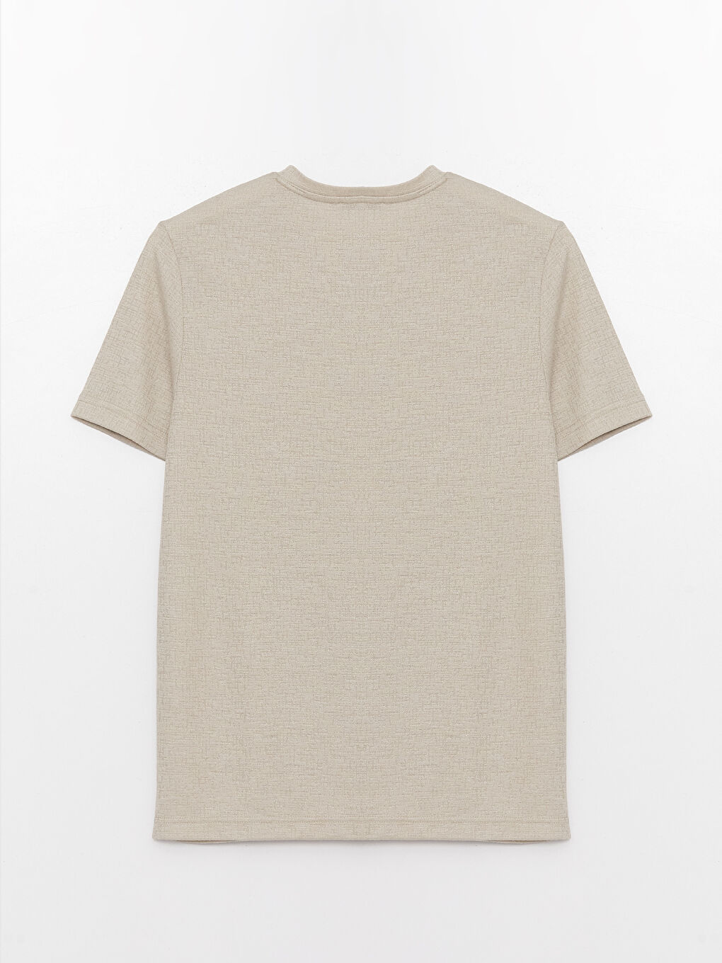 تيشيرت كم قصير ياقة دائرية خليط كتان للرجال-6