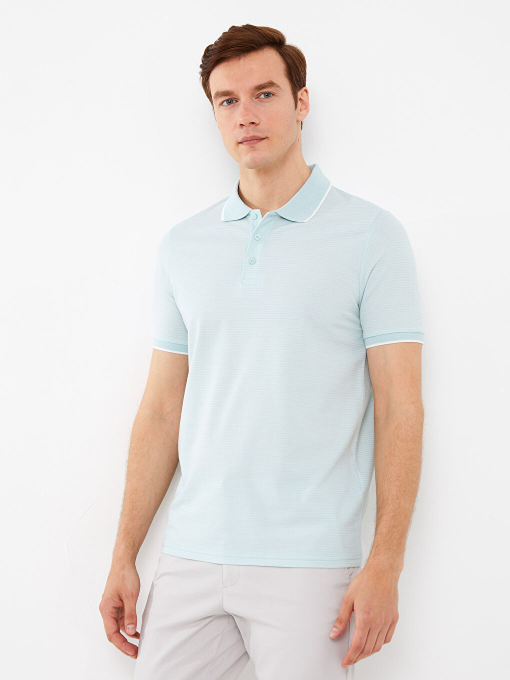 Polo Neck Short Sleeve Men's T-Shirt-1