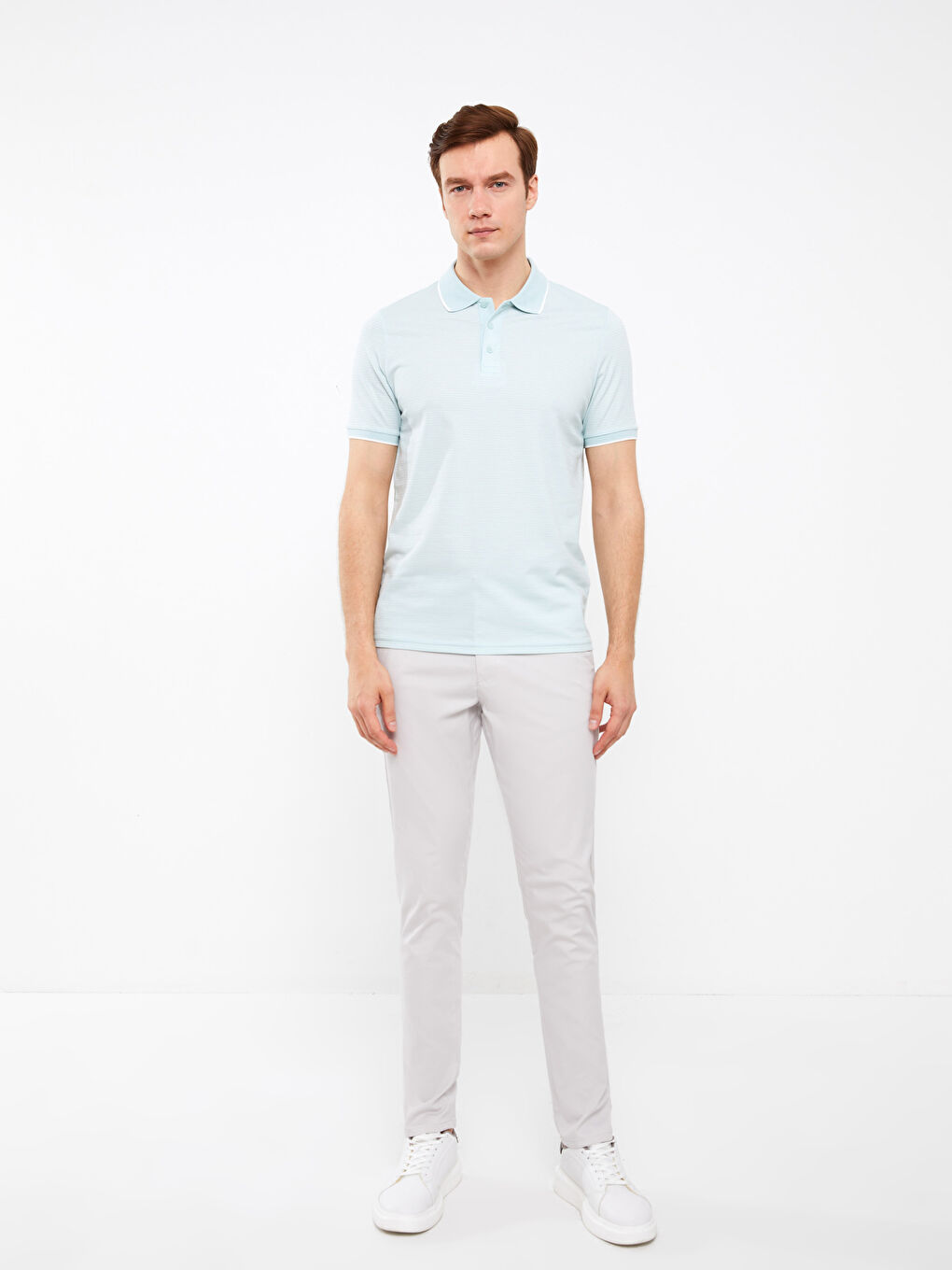 Polo Neck Short Sleeve Men's T-Shirt-2