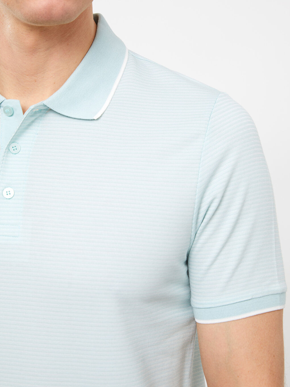 Polo Neck Short Sleeve Men's T-Shirt-3