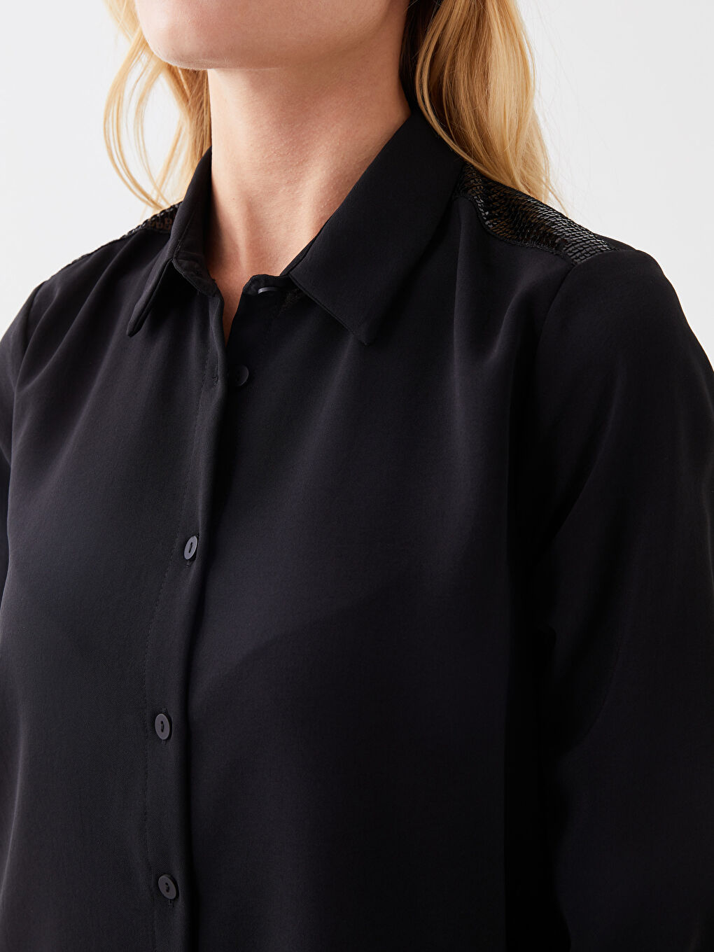 Sequin Embroidered Long Sleeve Aerobin Women's Shirt Tunic-3