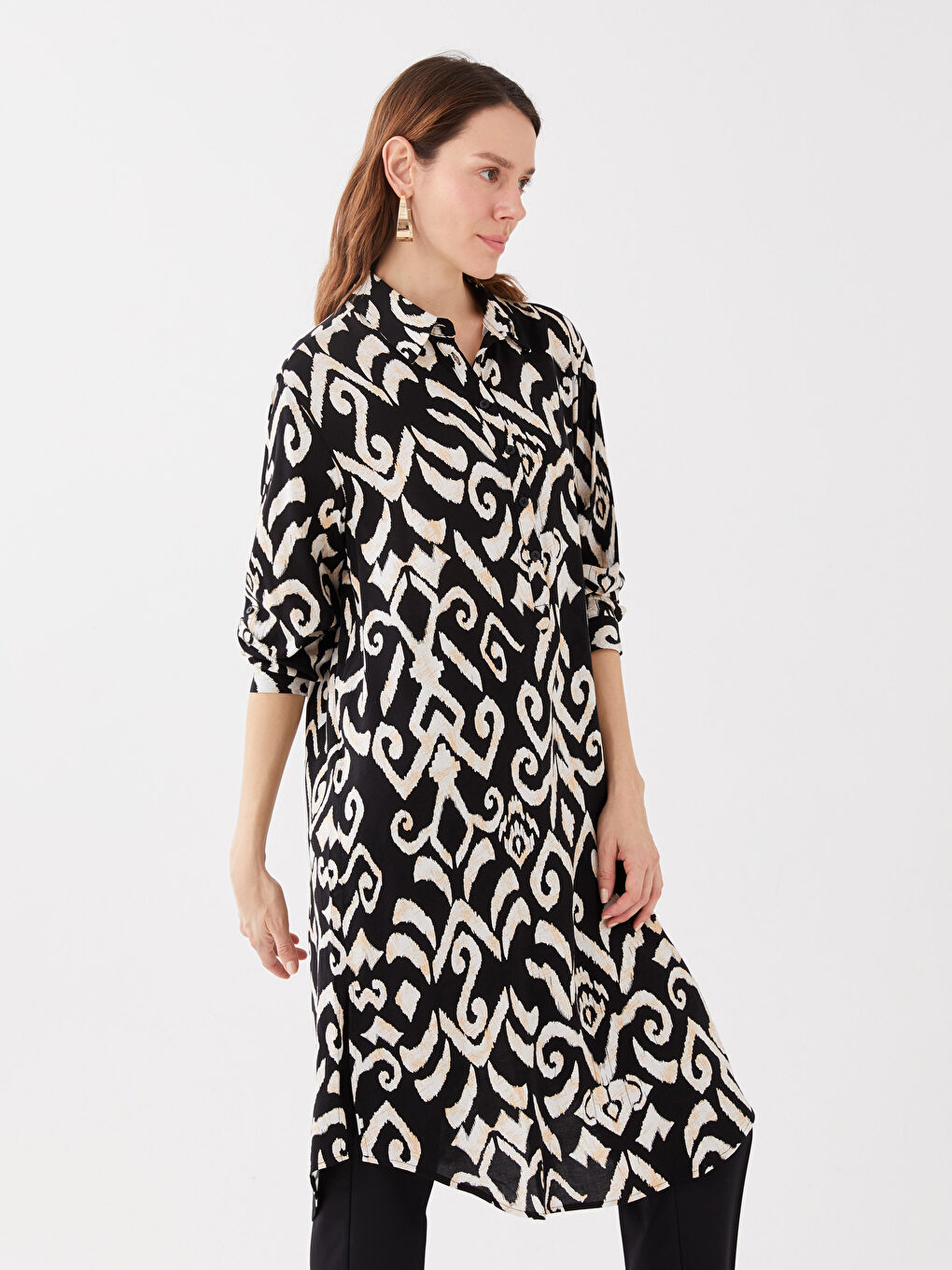 تونيك قميص نسائي منقوش-2