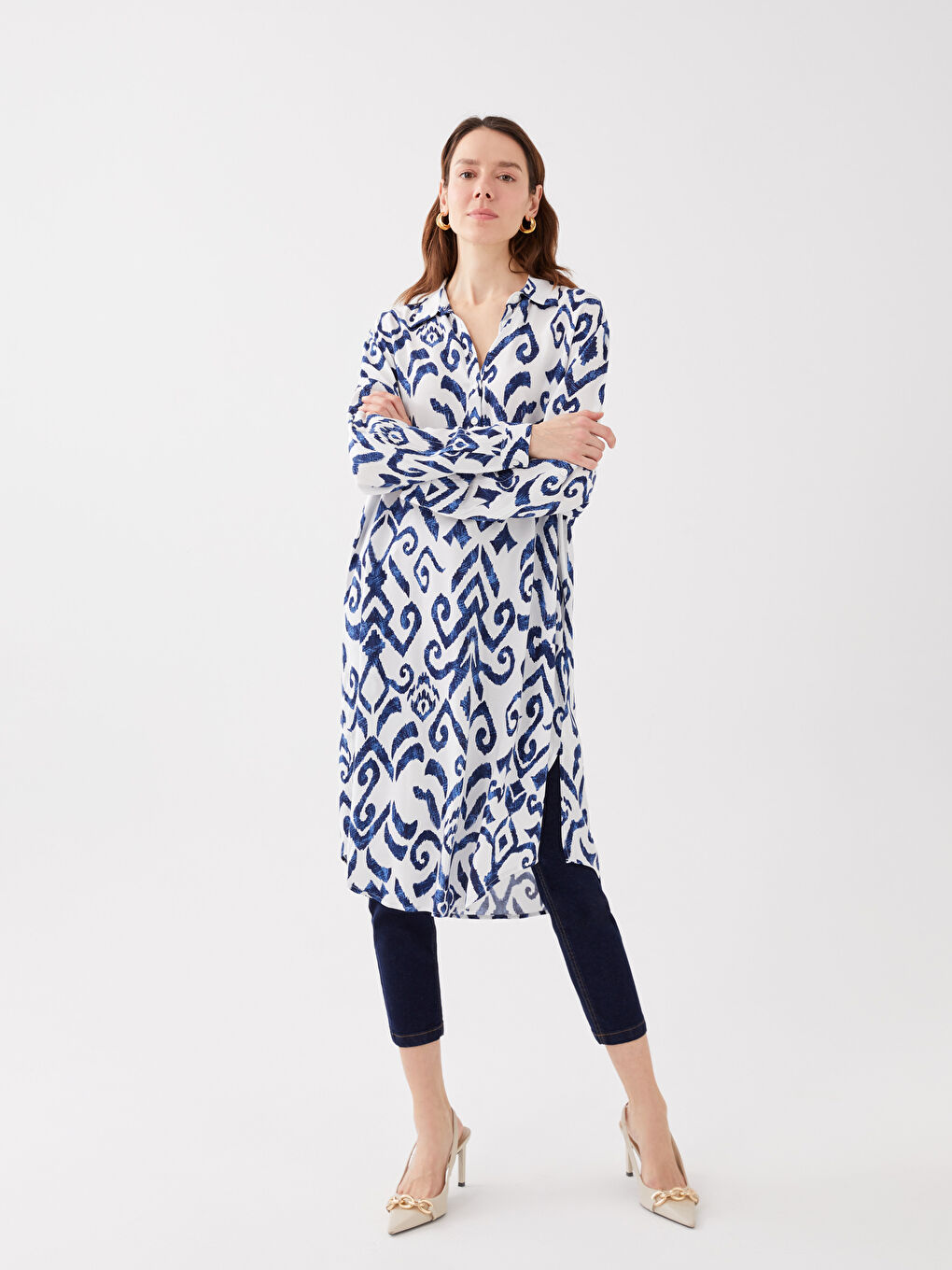 Tunică Cămașă pentru Femei cu Model