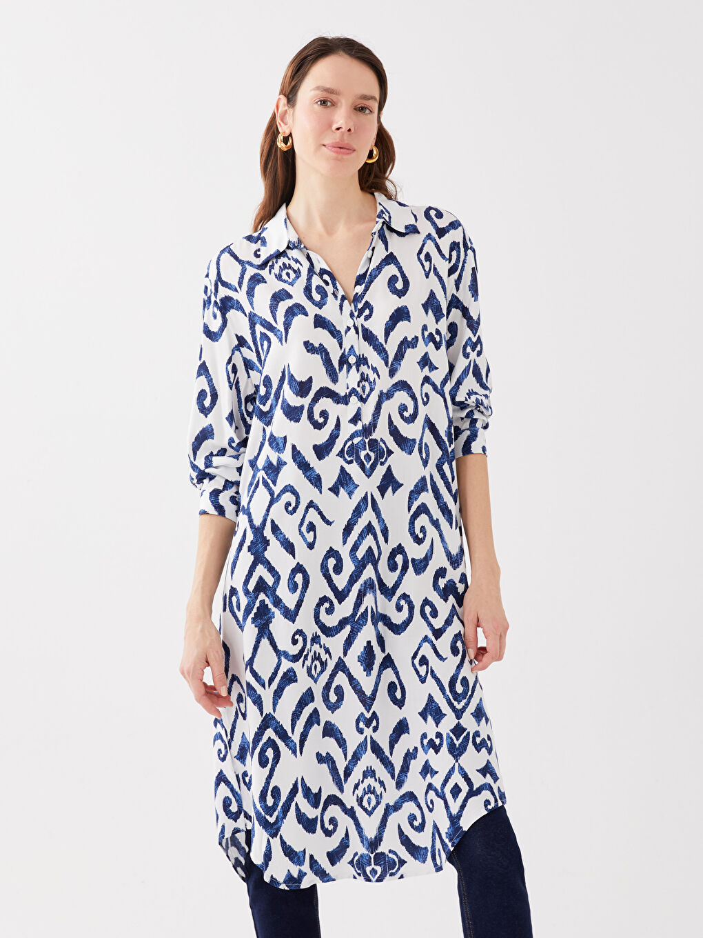 Tunică Cămașă pentru Femei cu Model-1