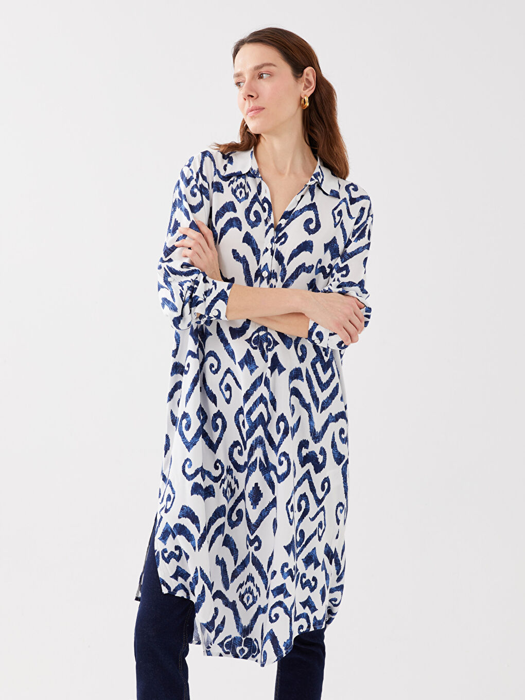 Tunică Cămașă pentru Femei cu Model-2