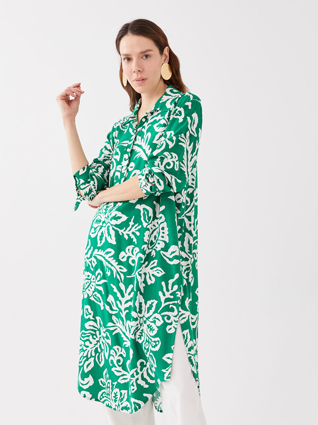 Patterned Women's Shirt Tunic-2