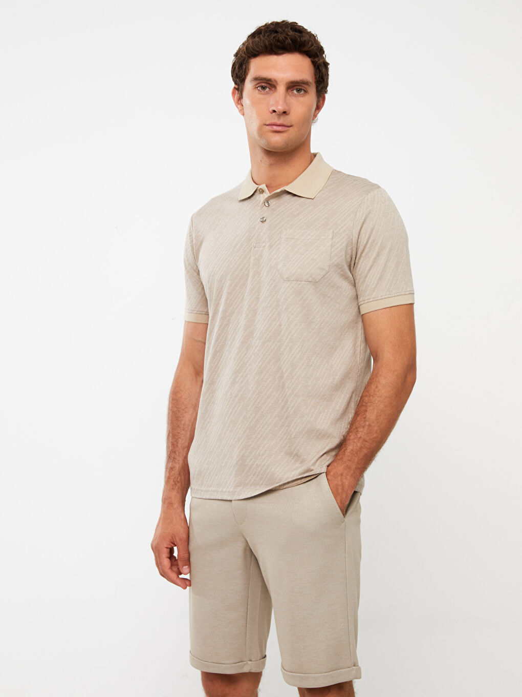 Tricou pentru Bărbați Mercerizat cu Guler Polo și Mânecă Scurtă