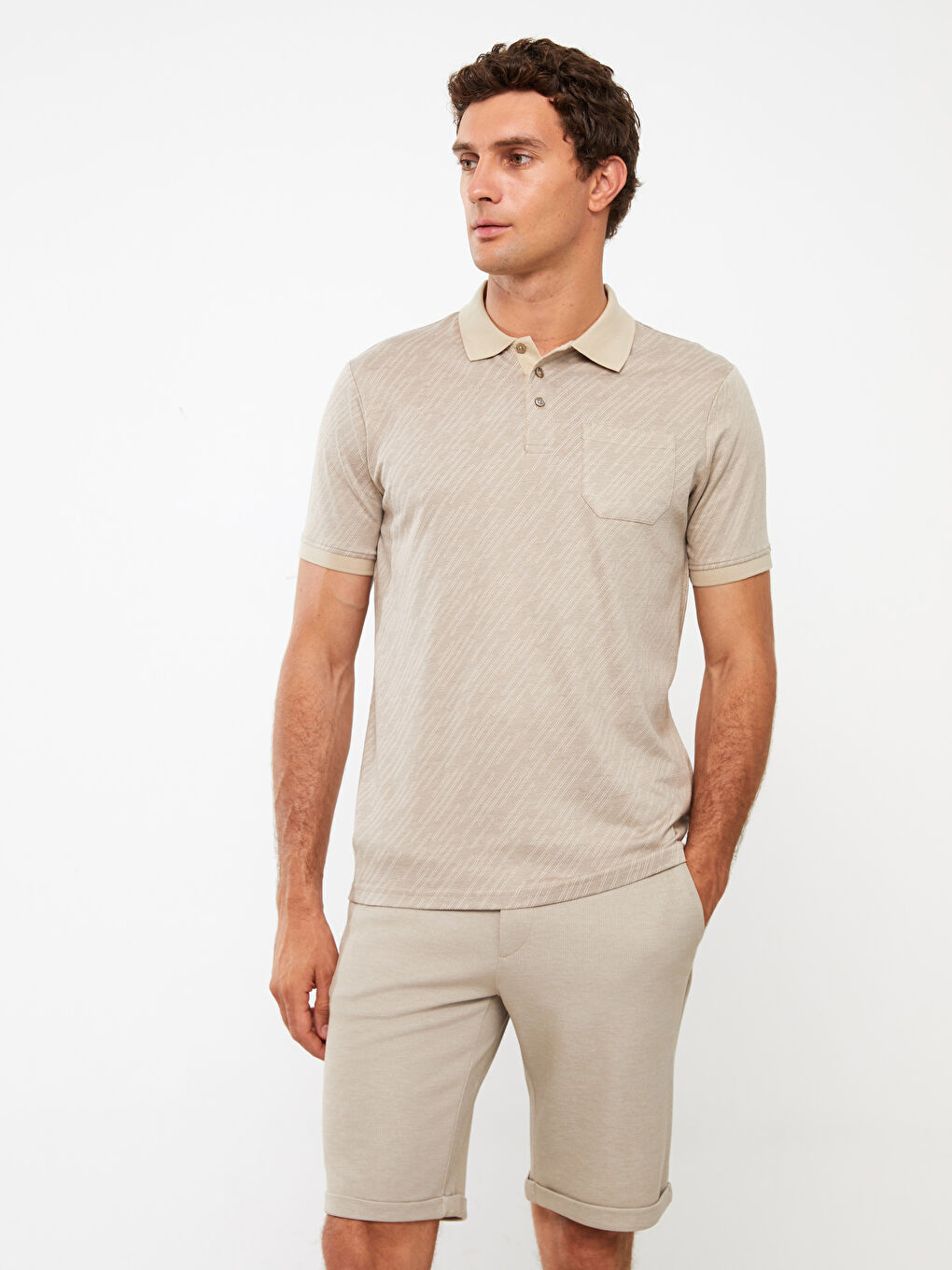 Tricou pentru Bărbați Mercerizat cu Guler Polo și Mânecă Scurtă-1