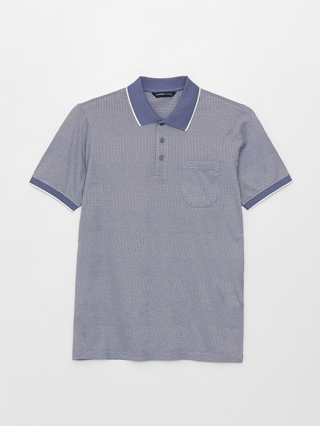 Mercerized Polo Neck Short Sleeve Men's T-Shirt-5