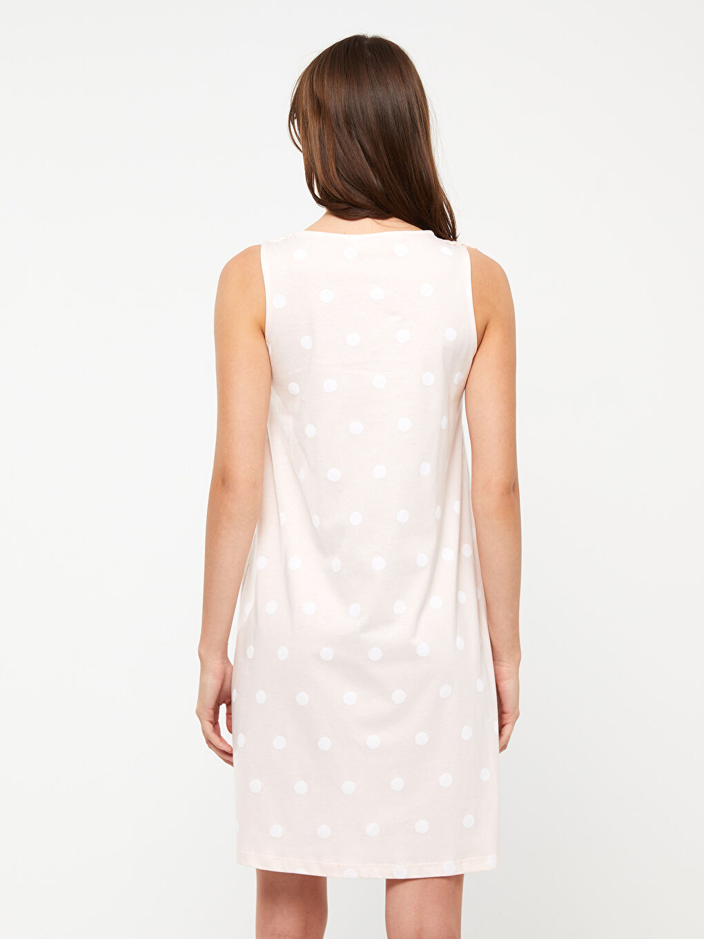 V-Neck Polka Dot Maternity Nightgown-5