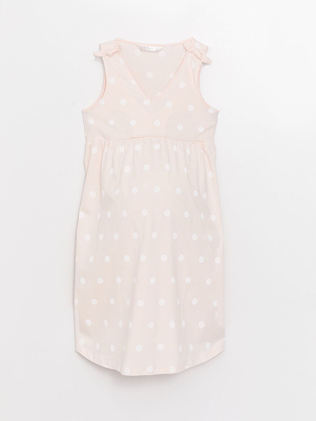 V-Neck Polka Dot Maternity Nightgown-6