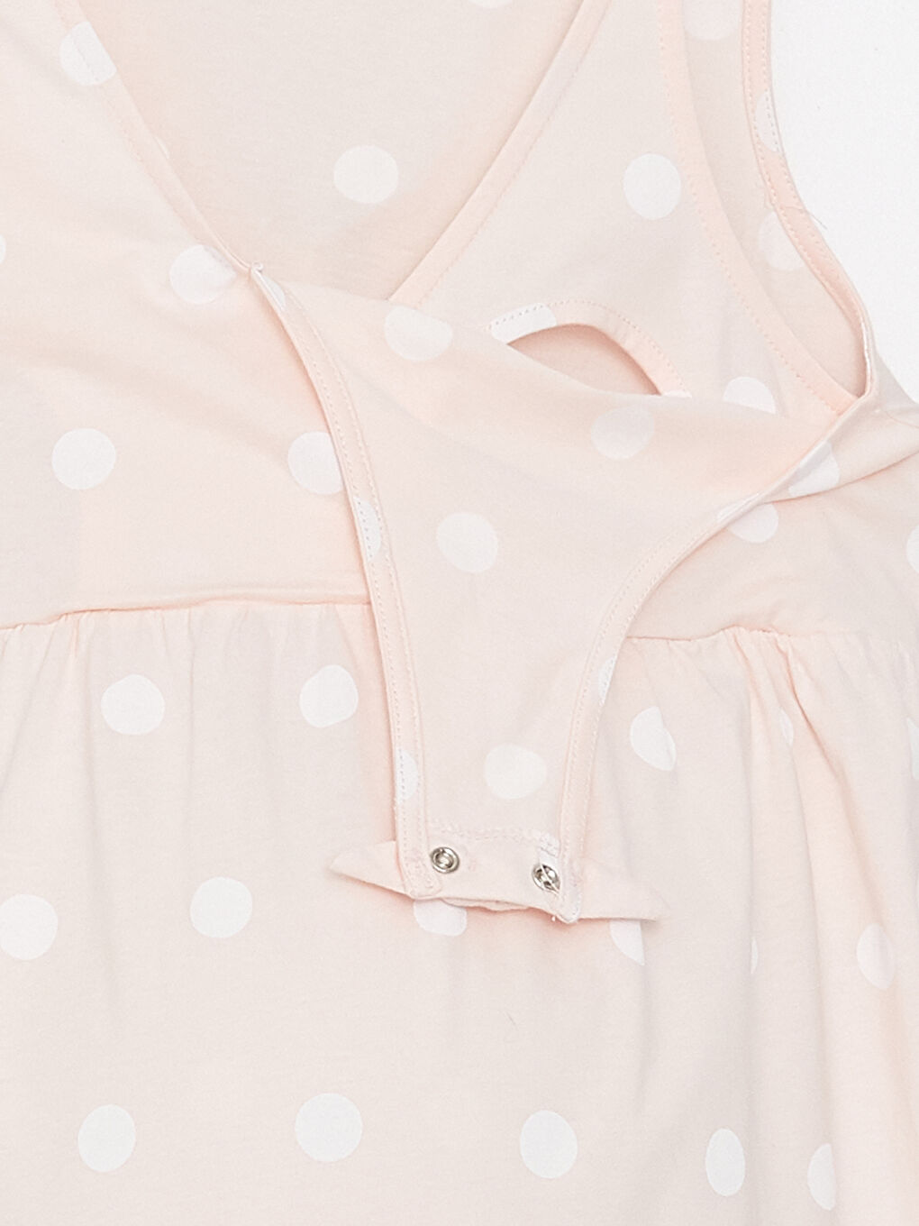 V-Neck Polka Dot Maternity Nightgown-7