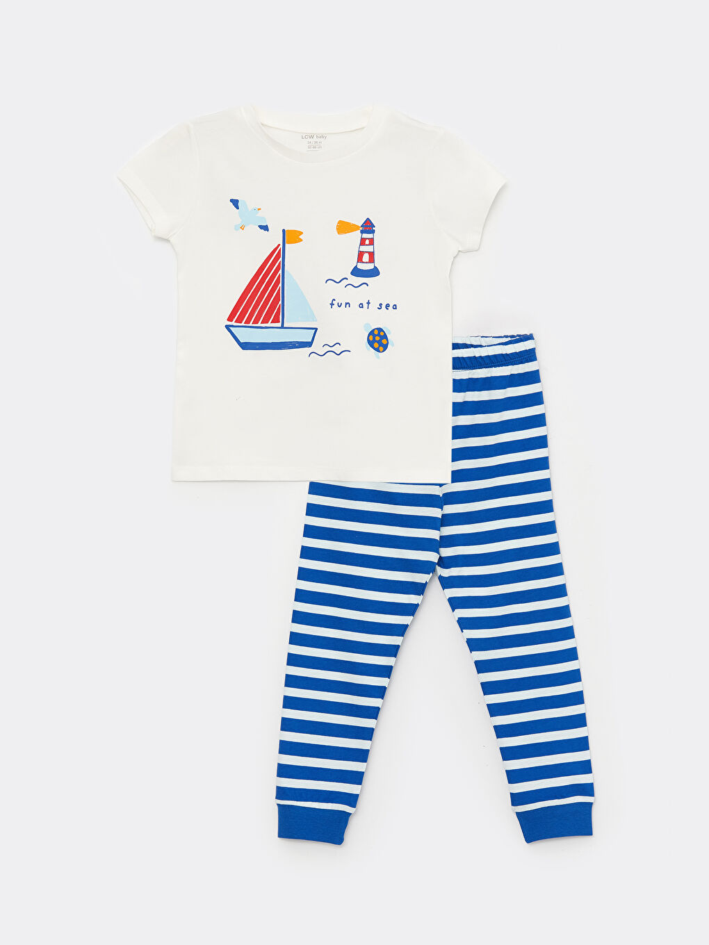 Crew Neck Printed Baby Boys' Pyjama Set