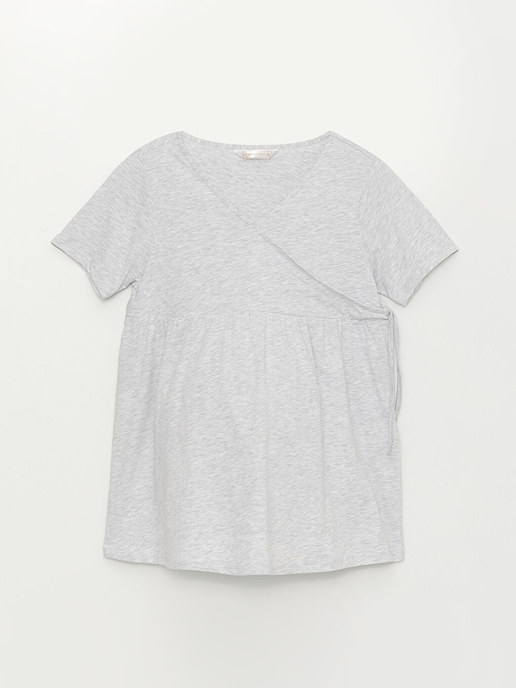 Gri Kruvaze Yaka Hamile Caprili Pijama Takımı-1