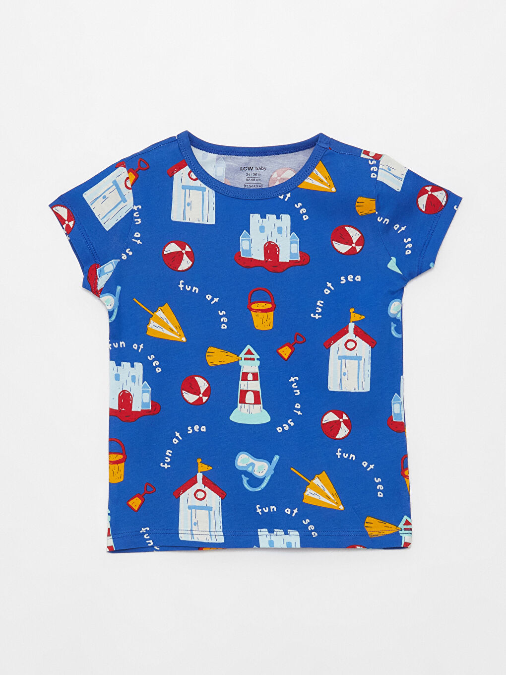 Mavi Bisiklet Yaka Baskılı Erkek Bebek Pijama Takım-1