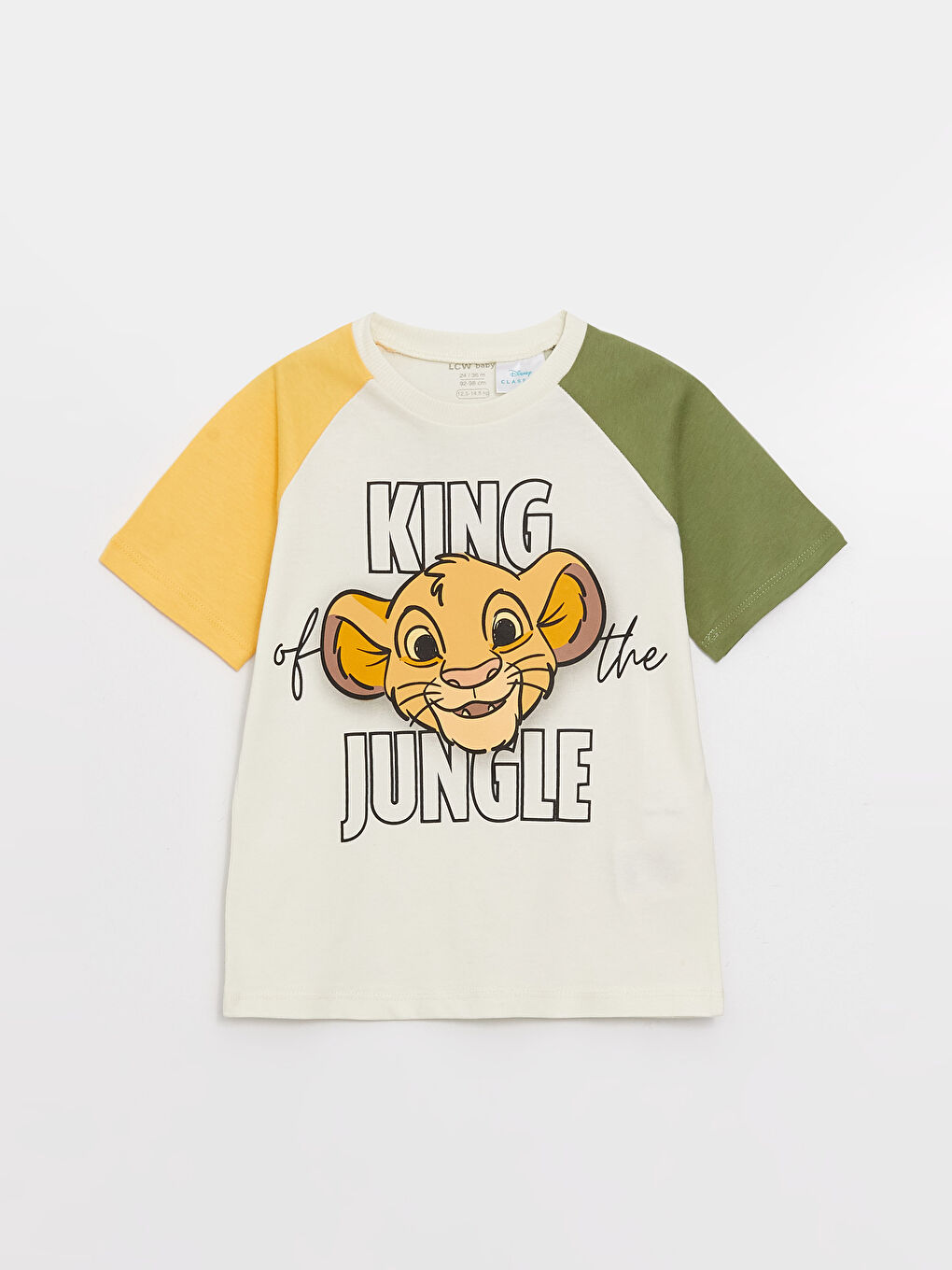 T-shirt pour Bébé Garçons à Manches Courtes Col Rond Imprimé Roi Lion-1