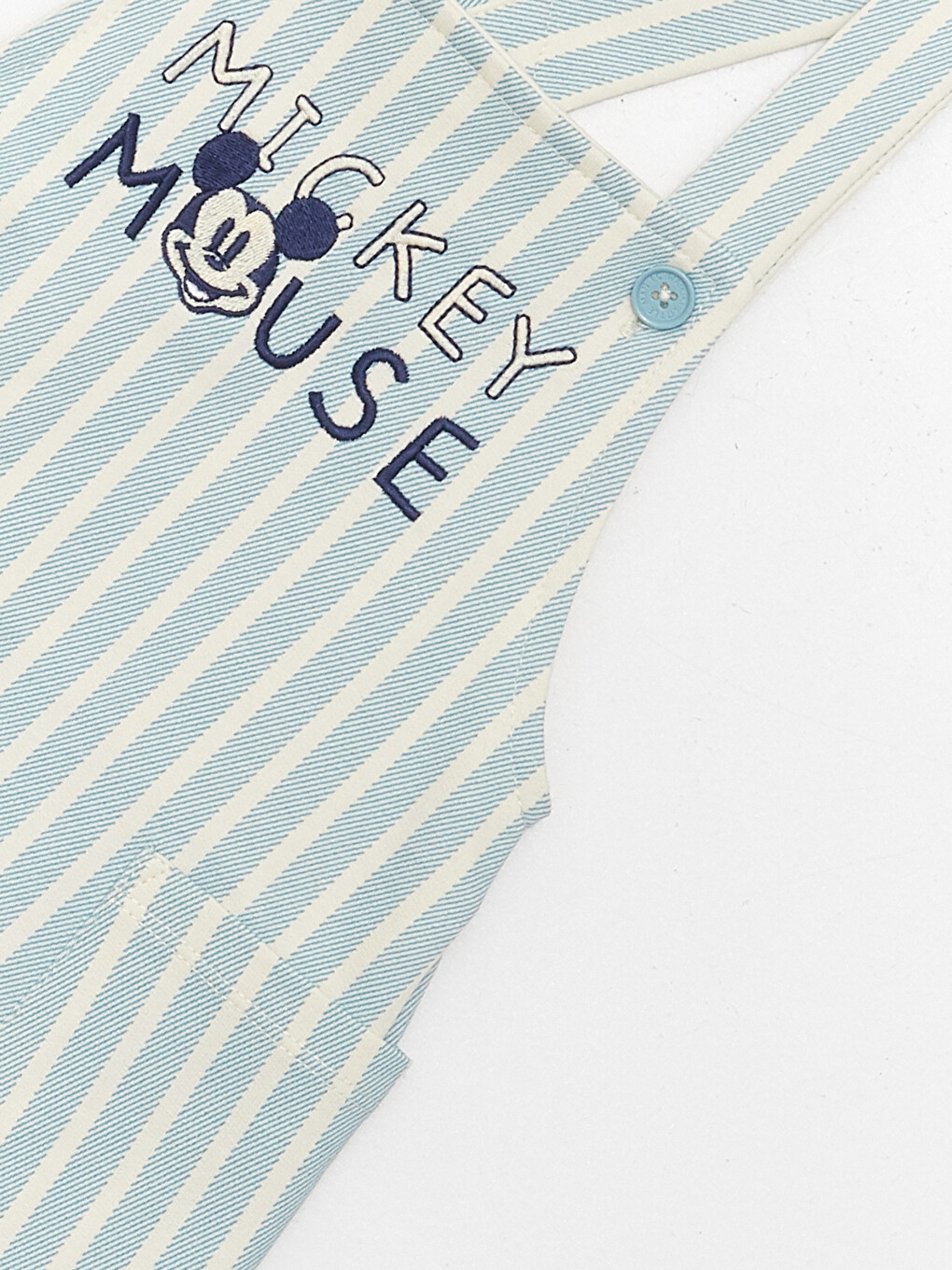 Mavi Mickey Mouse Baskılı Erkek Bebek Salopet-2
