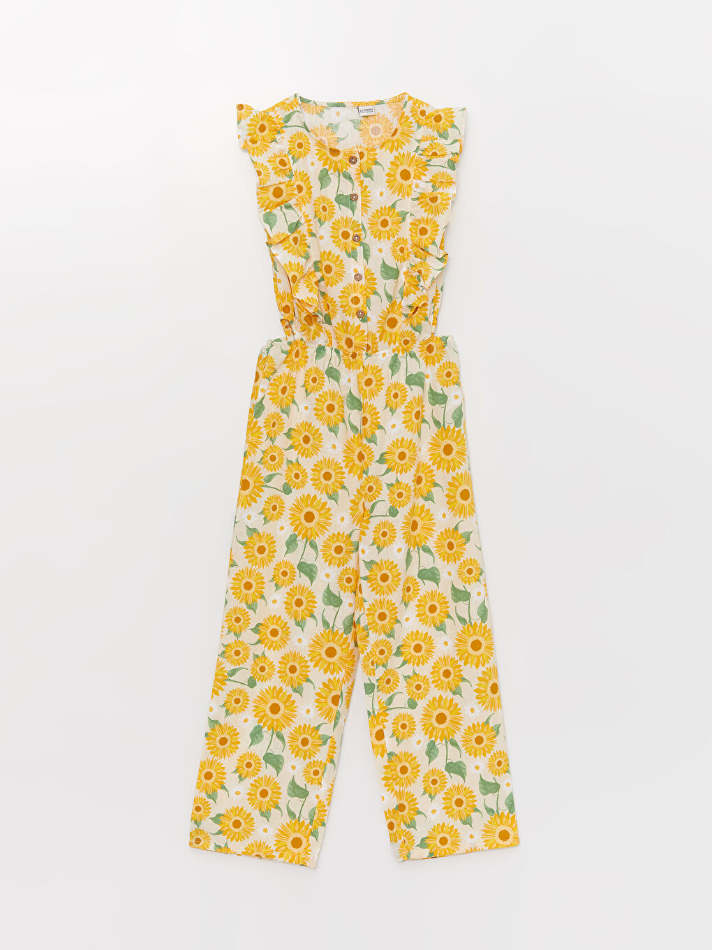 Crew Neck Patterned Girls' Jumpsuit -S3CN29Z4-LRB