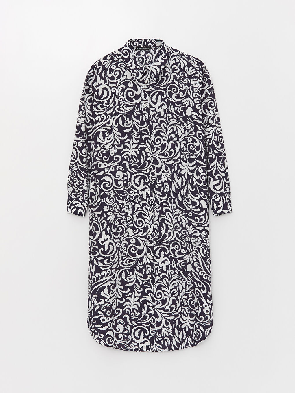 Lacivert Desenli Kadın Gömlek Tunik-5